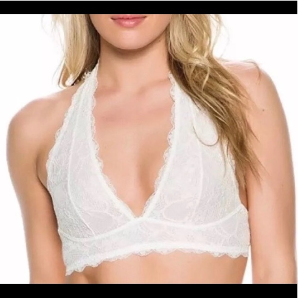 NWT Free People Women's Galloon Lace Halter Bra xs